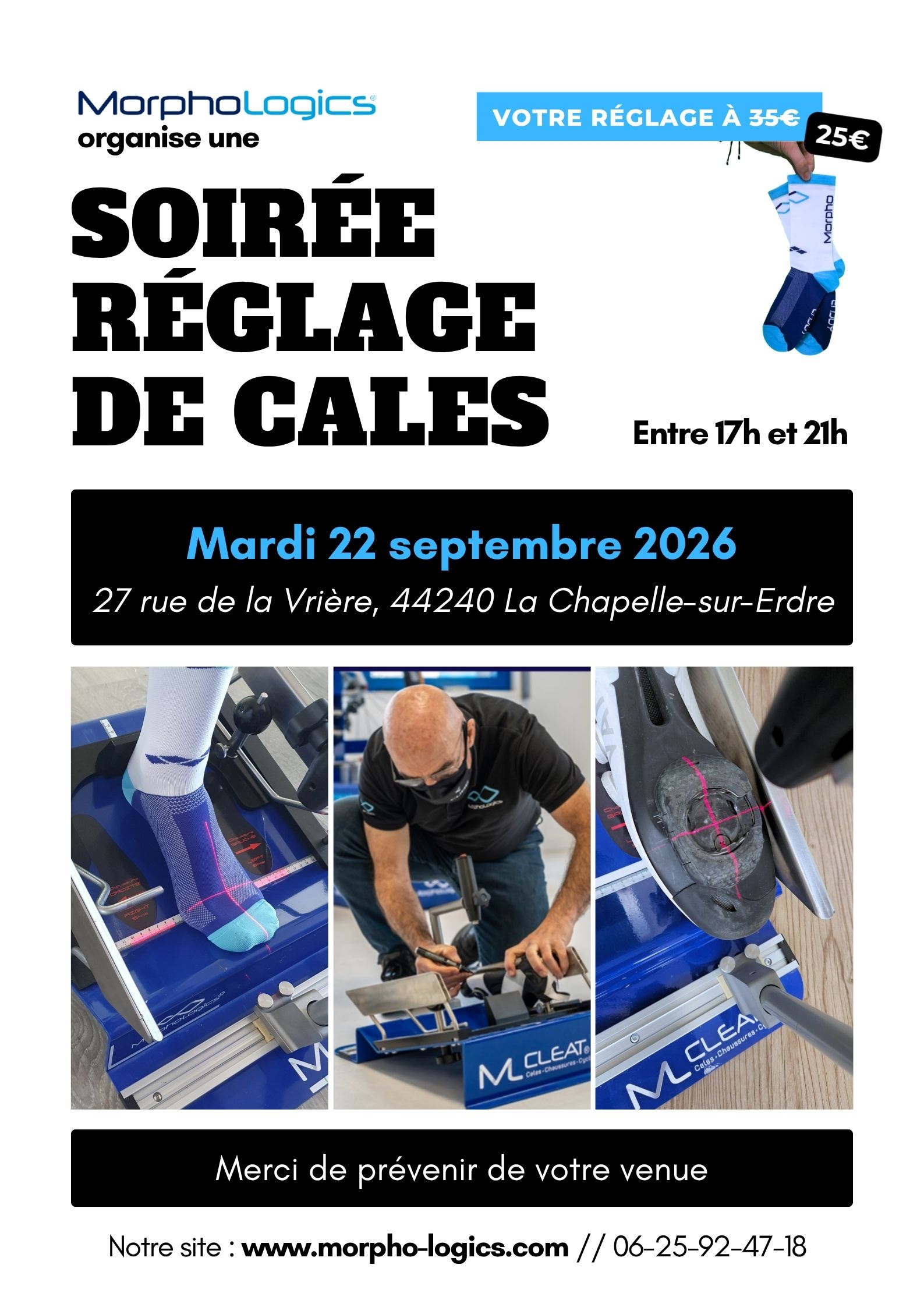 Image de couverture de l'artile Morpho-Logics : Soirée réglage des cales vélo chez MorphoLogics Nantes